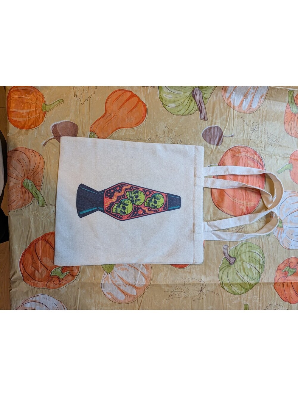Skull Lava Halloween Goth Canvas Tote Bag